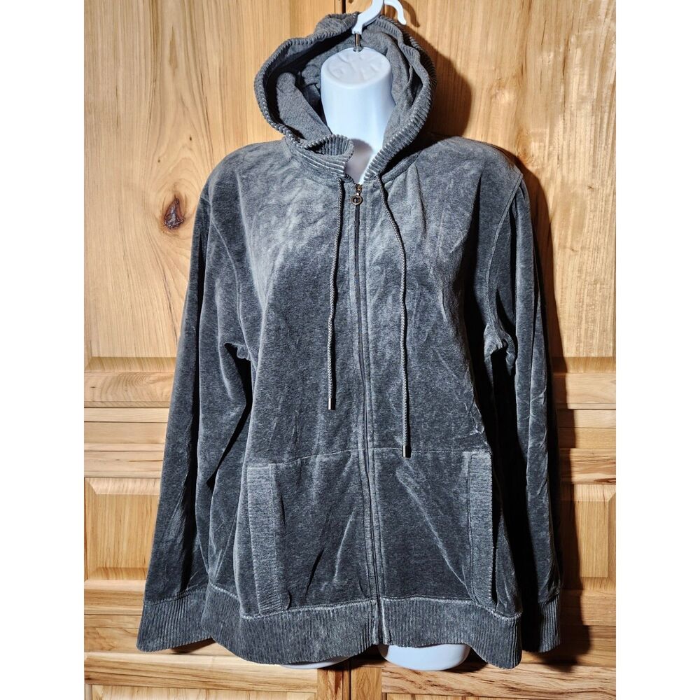 Pacer by Karen Scott Full Zip Jacket Women’s Medium Gray
